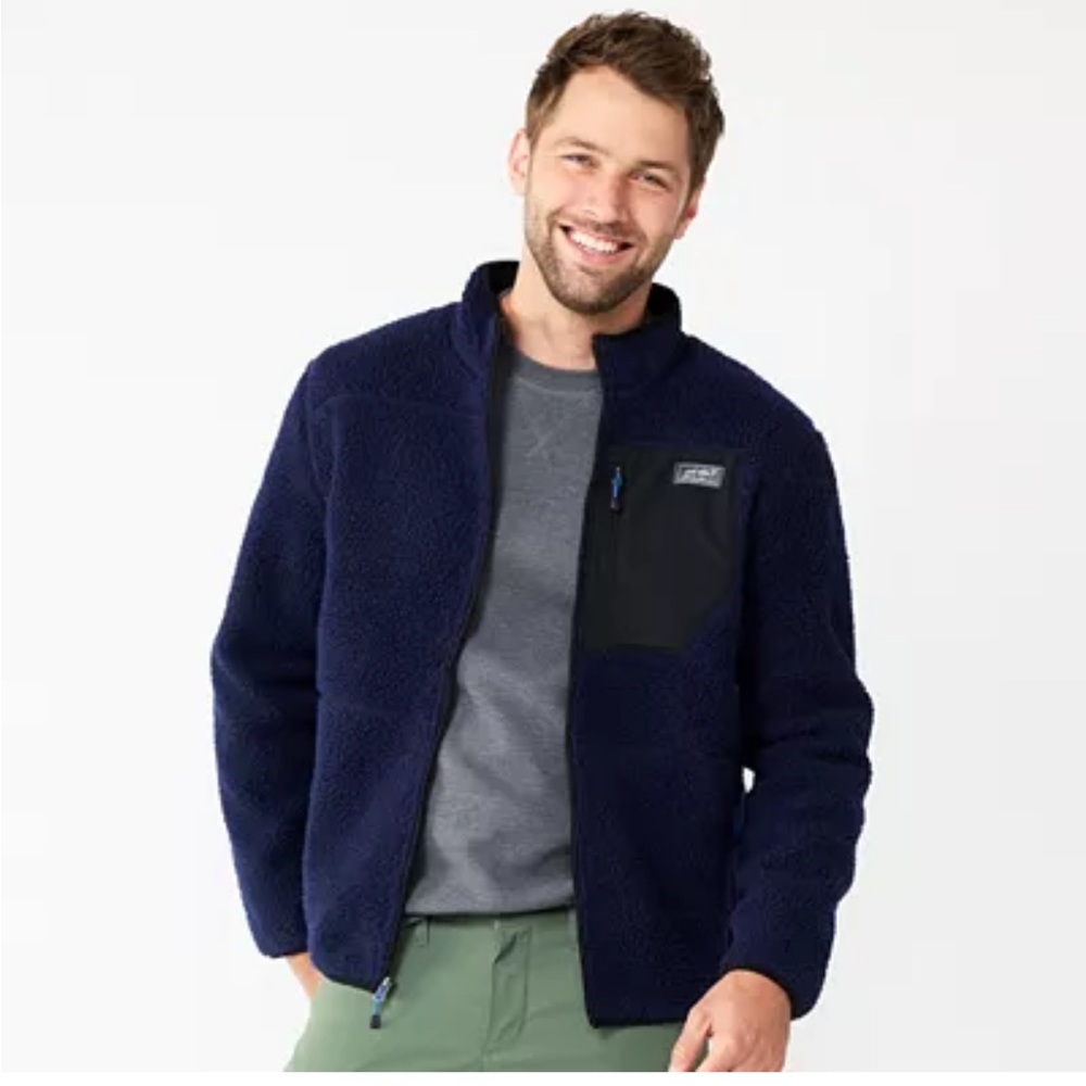 Men's Eddie Bauer Faux Shearling Blue Atlantic Jacket, XL
